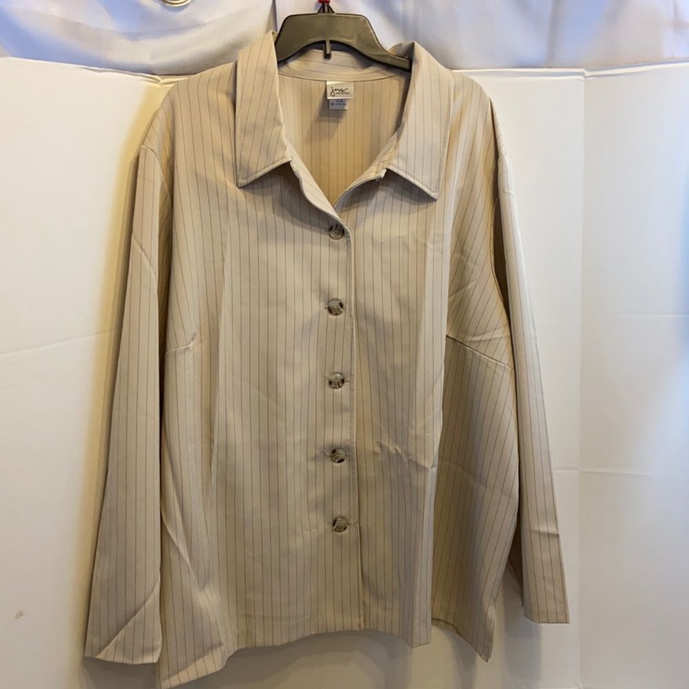 Just my size‎ JMS 4x blazer beige stripes New